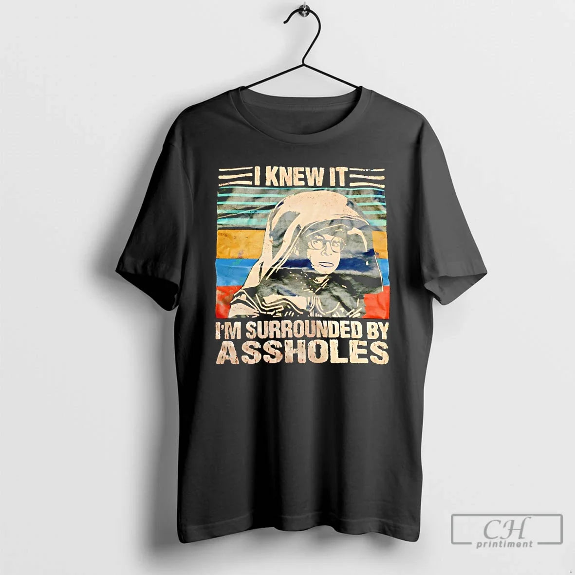 Classic Dark Helmet Spaceballs I Knew It Im Surrounded By Assholes Vintage T Shirts Sweater - T-Shirt, Sweatshirt, Hoodie
