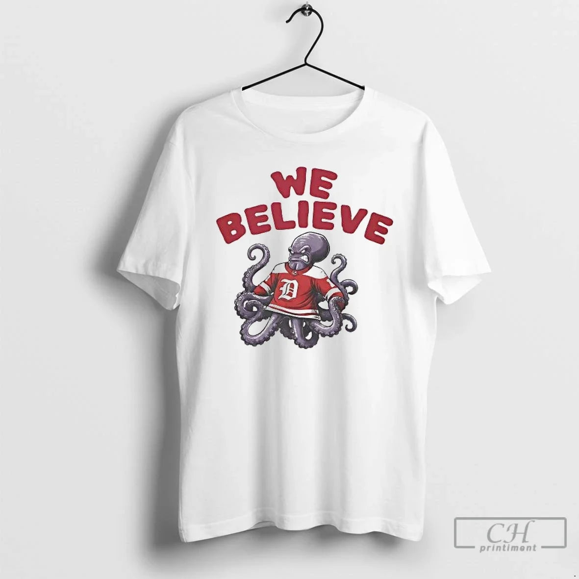 Classic Detroit Red Wings Octopus We Believe T-Shirts, Hoodie, Sweatshirt - T-Shirt, Sweatshirt, Hoodie