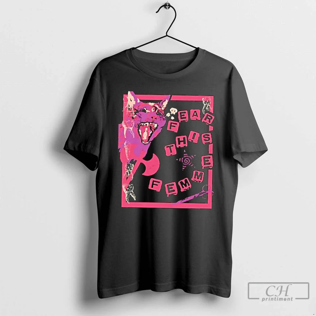 Classic Fear This Femme Dog Art Retro T-Shirts, Hoodie, Sweatshirt - T-Shirt, Sweatshirt, Hoodie