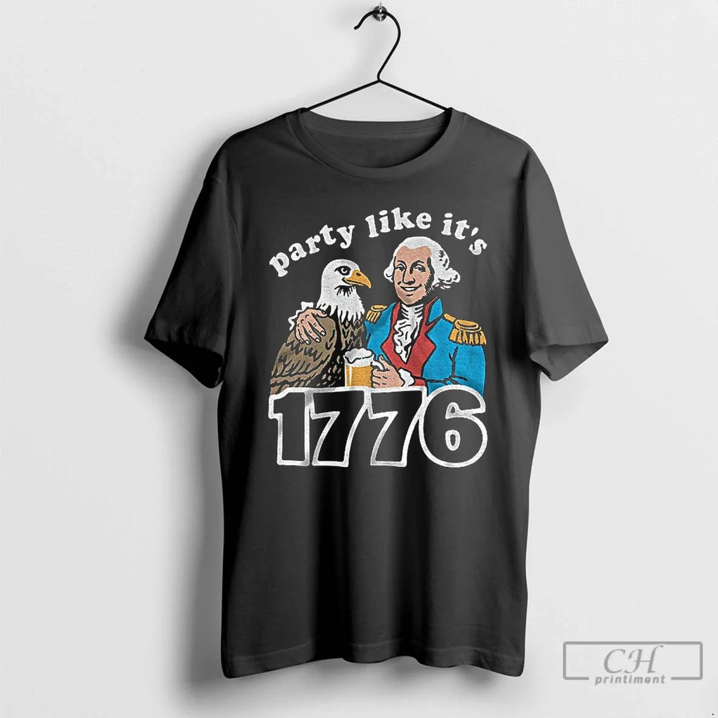 Classic George Washington Eagle Party Like Its 1776 Unisex T-shirt, Sweatshirt, Hoodie, Long Sleeve Tee - T-Shirt, Sweatshirt, Hoodie