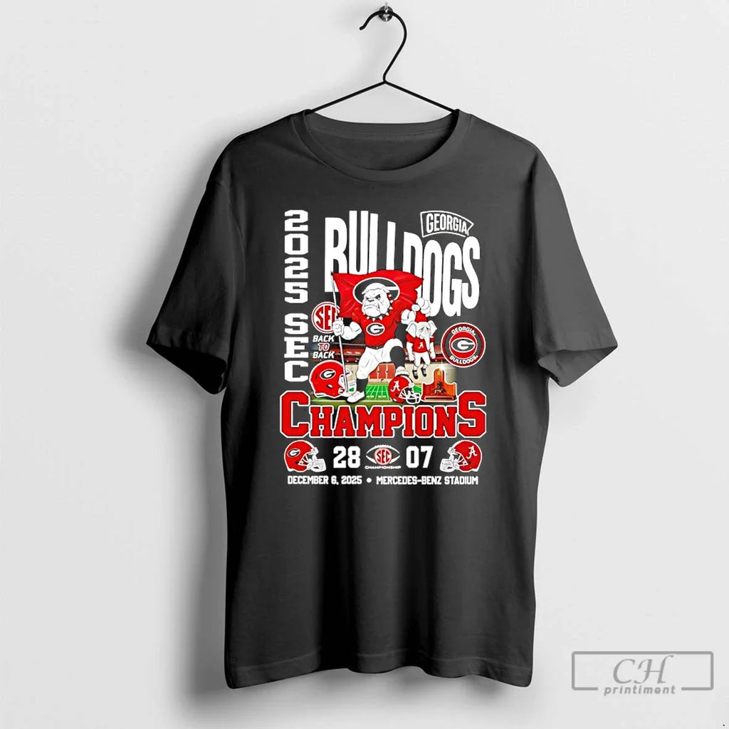 Classic Georgia Bulldogs 2025 Sec Champions Mascot T-Shirts, Hoodie, Sweatshirt - T-Shirt, Sweatshirt, Hoodie