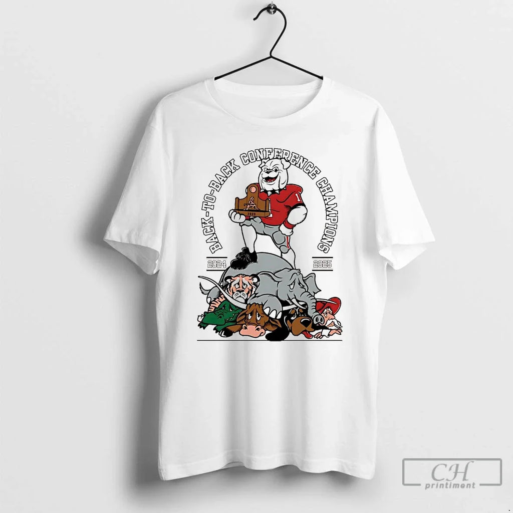 Classic Georgia Bulldogs 2025 Back Back Conference Champions Mascot T-Shirts, Hoodie, Sweatshirt - T-Shirt, Sweatshirt, Hoodie