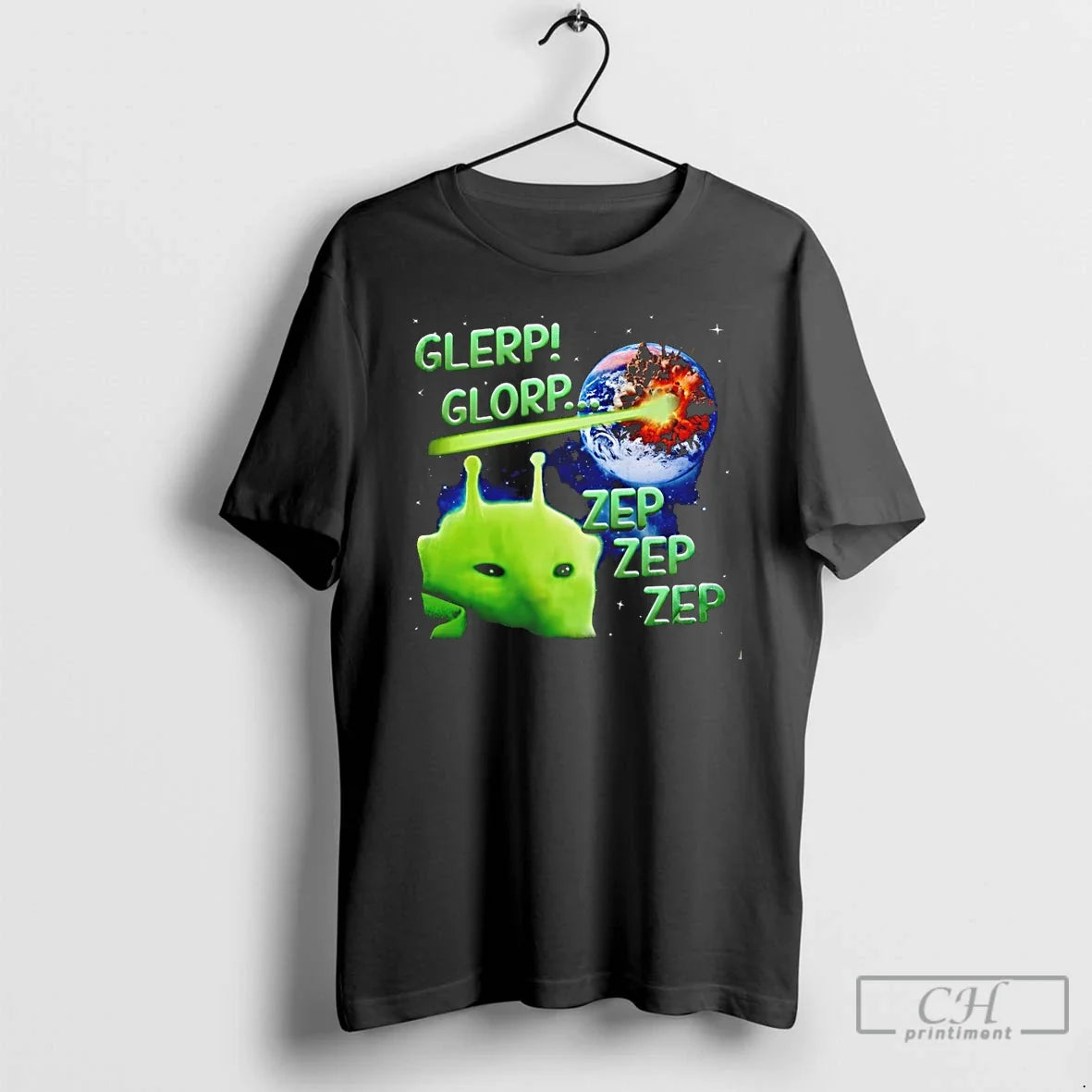 Classic Glerp Glorp Funny Alien Cat Meme Unisex T-shirt, Sweatshirt, Hoodie, Long Sleeve Tee - T-Shirt, Sweatshirt, Hoodie