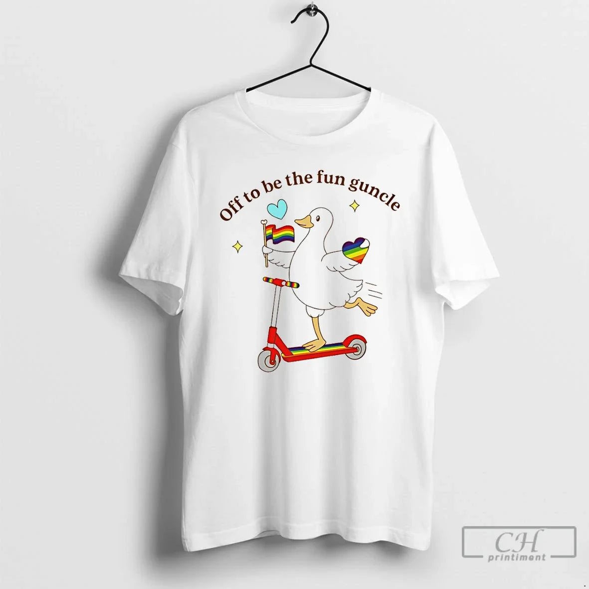 Classic Goose On Scooter Off To Be The Fun Guncle Unisex T-shirt, Sweatshirt, Hoodie, Long Sleeve Tee - T-Shirt, Sweatshirt, Hoodie
