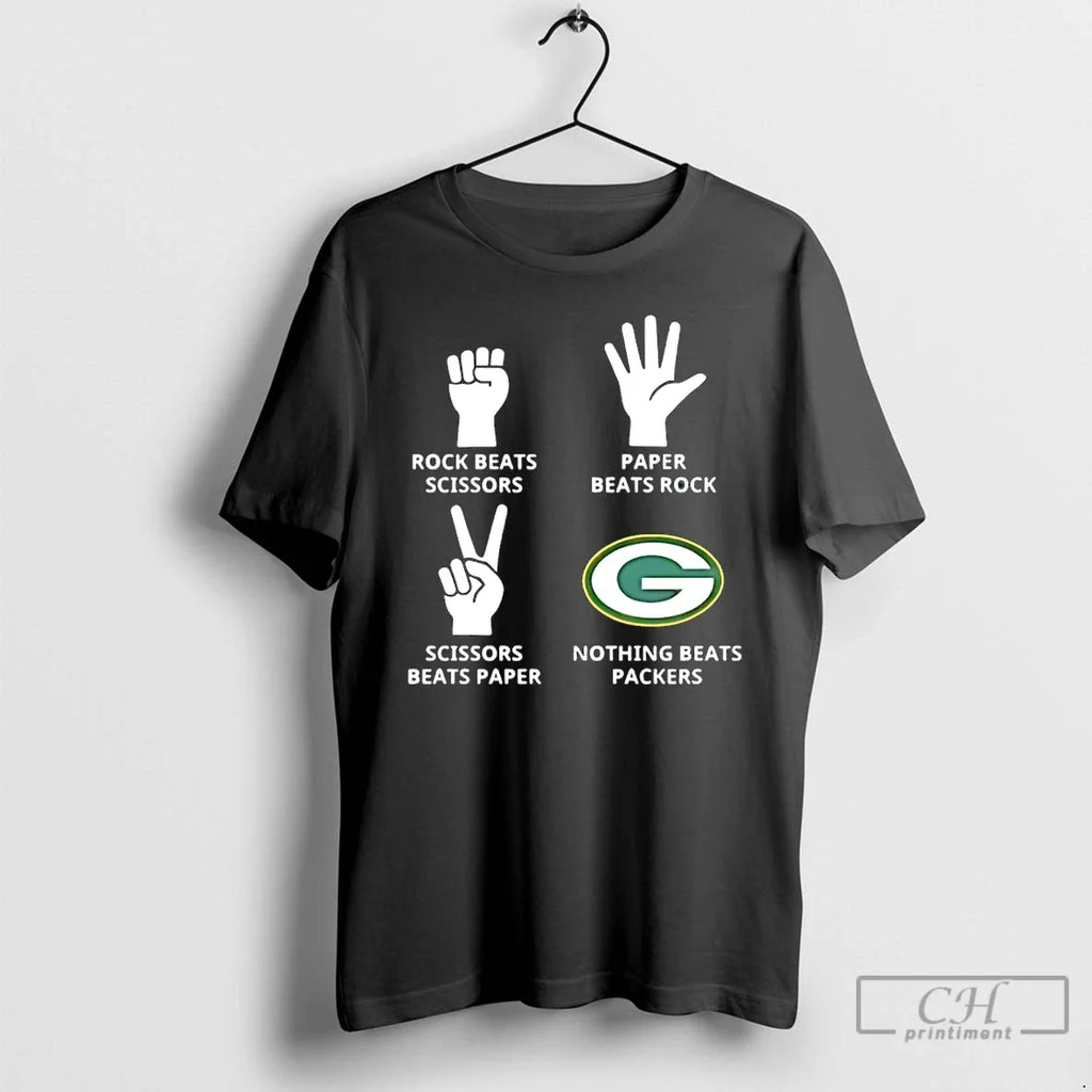 Classic Green Bay Packers Nothing Beats Rock Beats Scissors Paper Beats Rock T-Shirts, Hoodie, Sweatshirt - T-Shirt, Sweatshirt, Hoodie