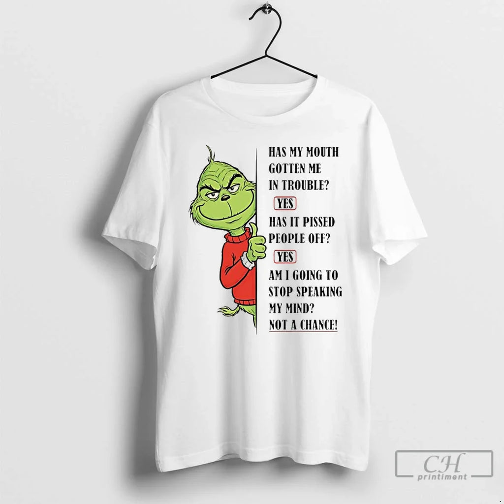 Classic Grinch Has My Mouth Gotten Me Trouble Yes Has Pissed People Off T-Shirts, Hoodie, Sweatshirt - T-Shirt, Sweatshirt, Hoodie