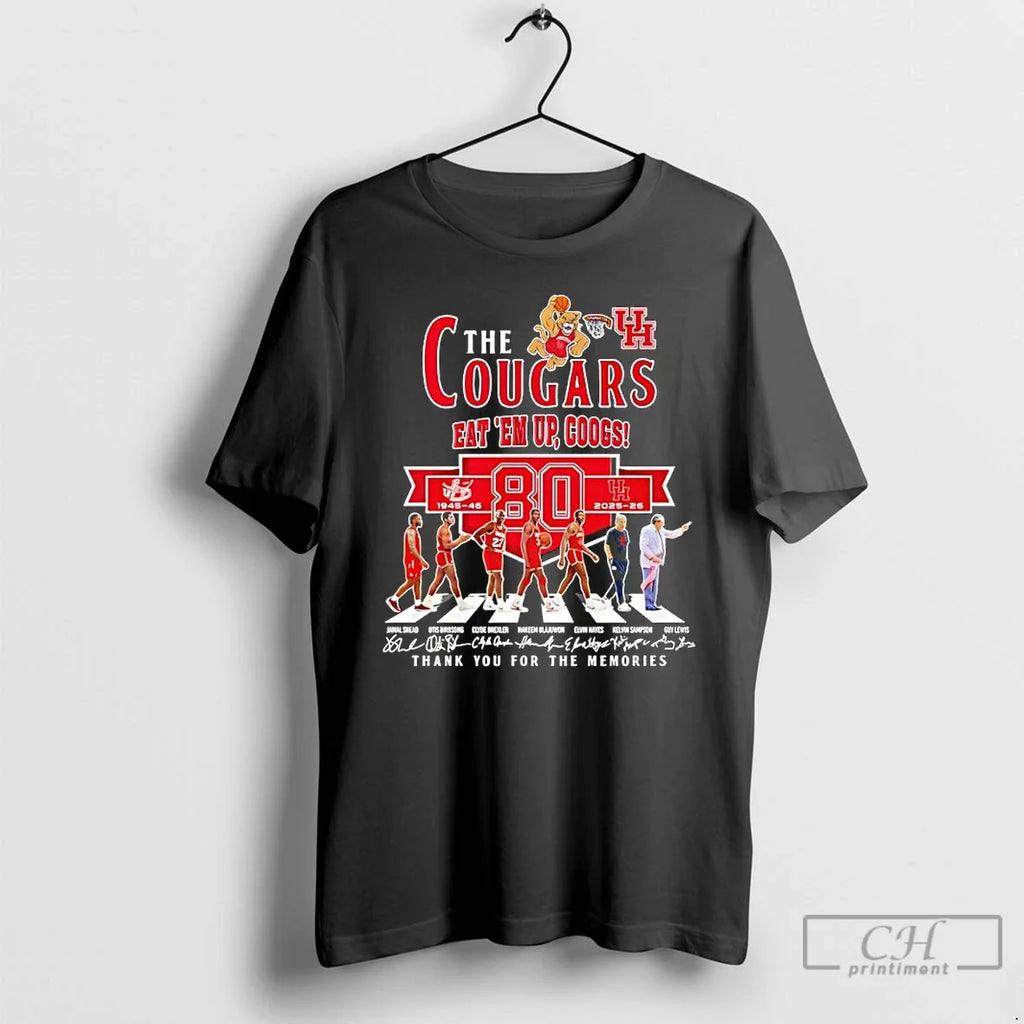 Classic Houston Cougars 80th Anniversary Eat Em Up Coogs Thank You Memories T-Shirts, Hoodie, Sweatshirt - T-Shirt, Sweatshirt, Hoodie