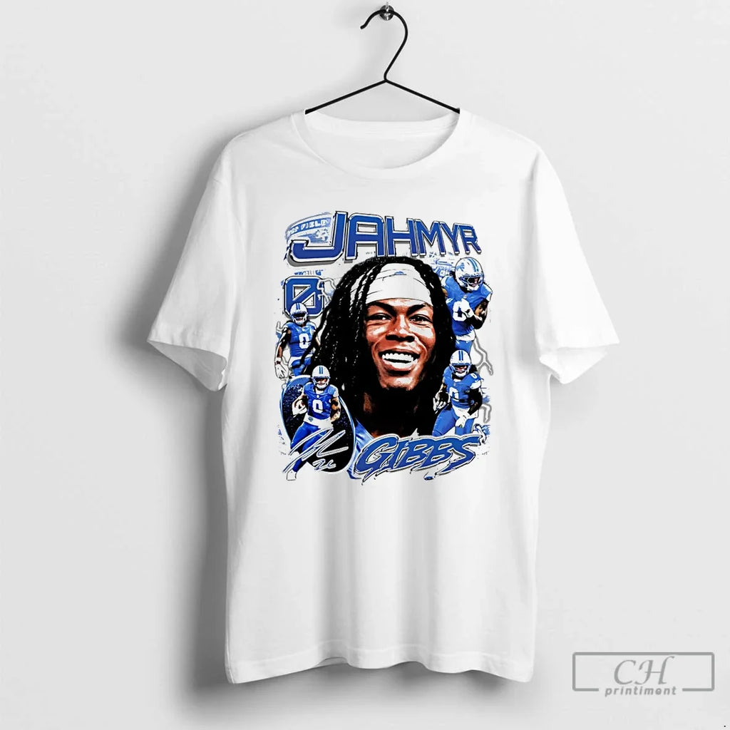 Classic Jahmyr Gibbs Picture Collage Detroit Lions T-Shirts, Hoodie, Sweatshirt - T-Shirt, Sweatshirt, Hoodie