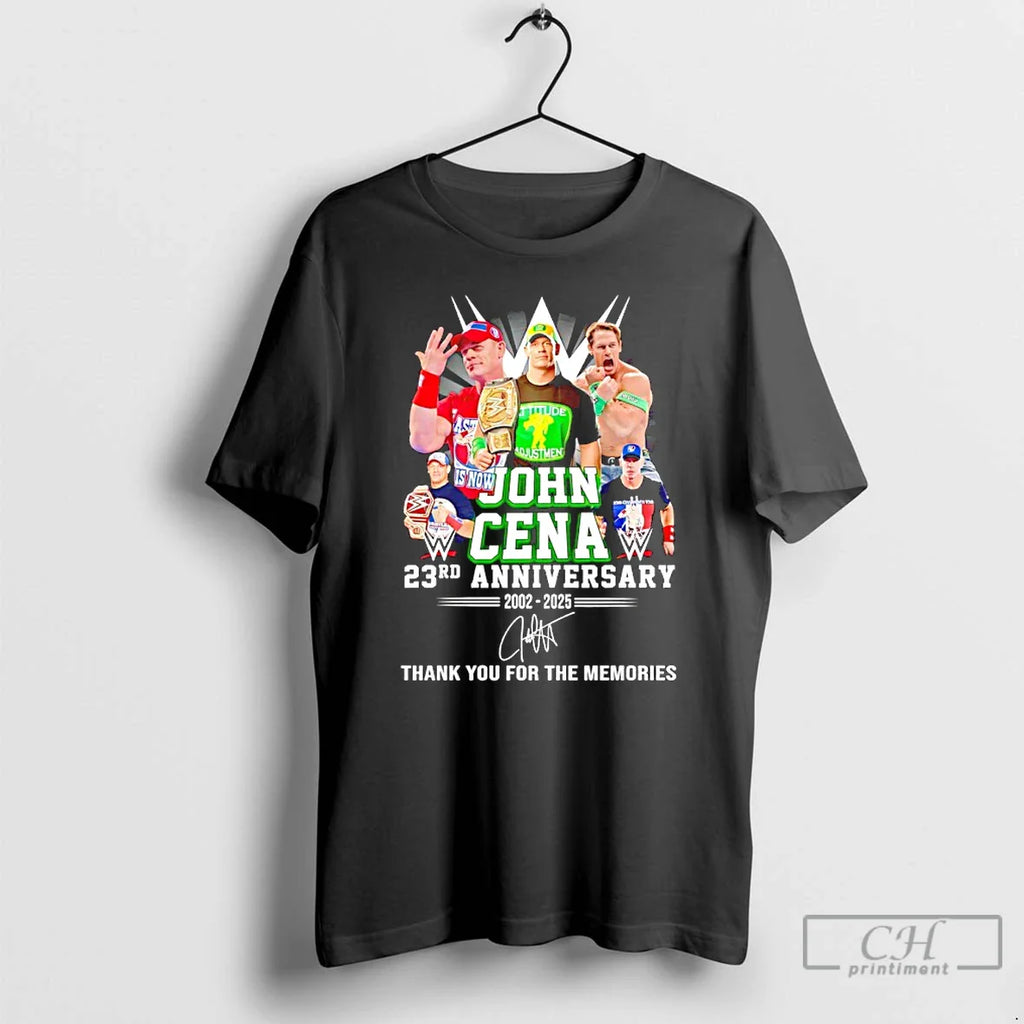 Classic John Cena 23rd Anniversary 2002 2025 Thank You Memories T-Shirts, Hoodie, Sweatshirt - T-Shirt, Sweatshirt, Hoodie
