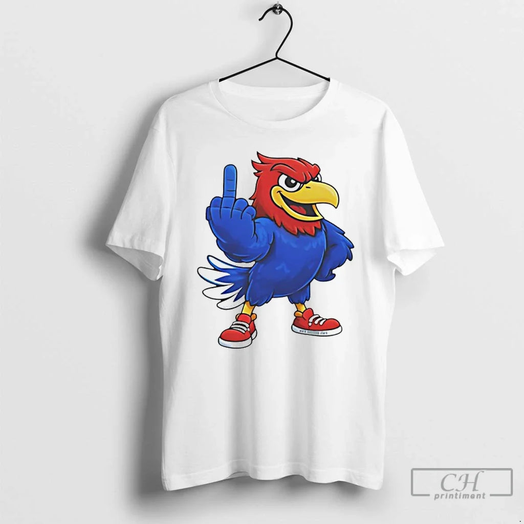 Classic Kansas Jayhawks Middle Finger Mascot T-Shirts, Hoodie, Sweatshirt - T-Shirt, Sweatshirt, Hoodie