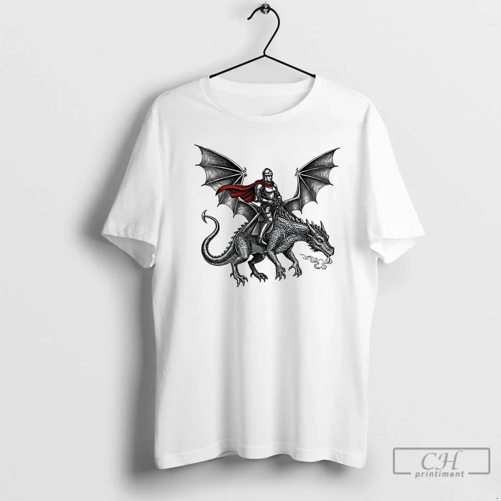 Classic Knight Riding Dragon Art T-Shirts, Hoodie, Sweatshirt - T-Shirt, Sweatshirt, Hoodie
