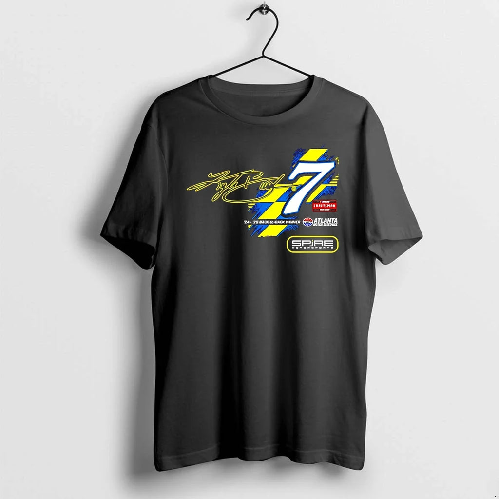 Classic Kyle Busch 7 Spire Motorsports Back To Back Winner Signature Shirts Sweater Unisex T-shirt, Sweatshirt, Hoodie, Long Sleeve Tee - T-Shirt, Sweatshirt, Hoodie