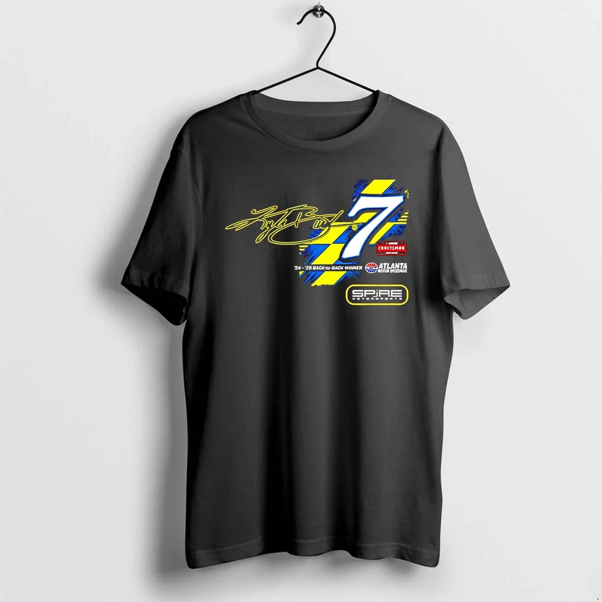 Classic Kyle Busch 7 Spire Motorsports Back To Back Winner Signature Shirts Sweater Unisex T-shirt, Sweatshirt, Hoodie, Long Sleeve Tee - T-Shirt, Sweatshirt, Hoodie