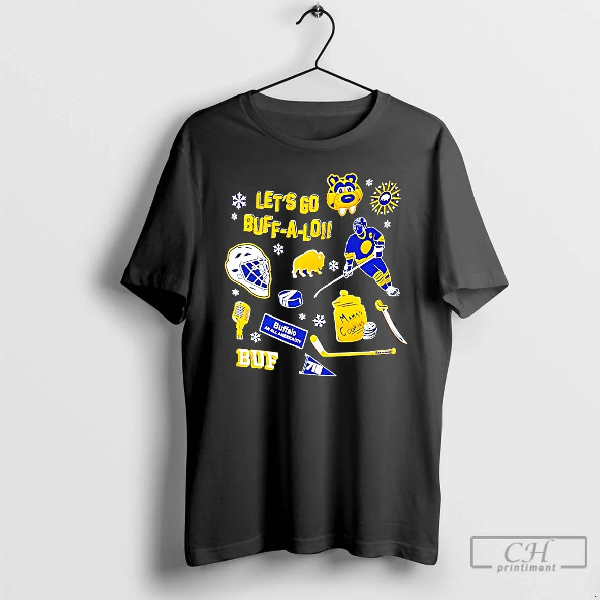 Classic Lets Go Buff A Lo Mamas Cookies Buffalo Sabres Hockey Nhl 2026 T Shirts Unisex T-shirt, Sweatshirt, Hoodie, Long Sleeve Tee - T-Shirt, Sweatshirt, Hoodie