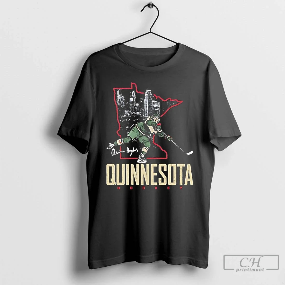 Classic Minnesotas Quinn Hughes Quinnesota State Signature T-Shirts, Hoodie, Sweatshirt - T-Shirt, Sweatshirt, Hoodie
