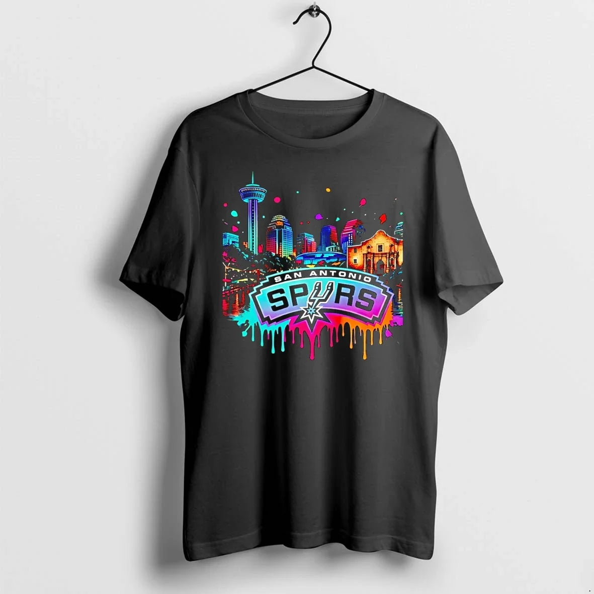 Classic Neon City Skyline San Antonio Spurs Basketball Nba Team 2026 Shirts Sweater Unisex T-shirt, Sweatshirt, Hoodie, Long Sleeve Tee - T-Shirt, Sweatshirt, Hoodie
