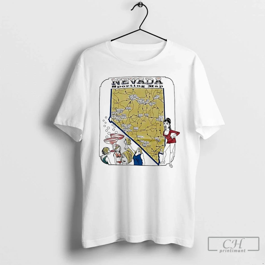 Classic Nevada Sporting Map Cartoon Vintage T-Shirts, Hoodie, Sweatshirt - T-Shirt, Sweatshirt, Hoodie