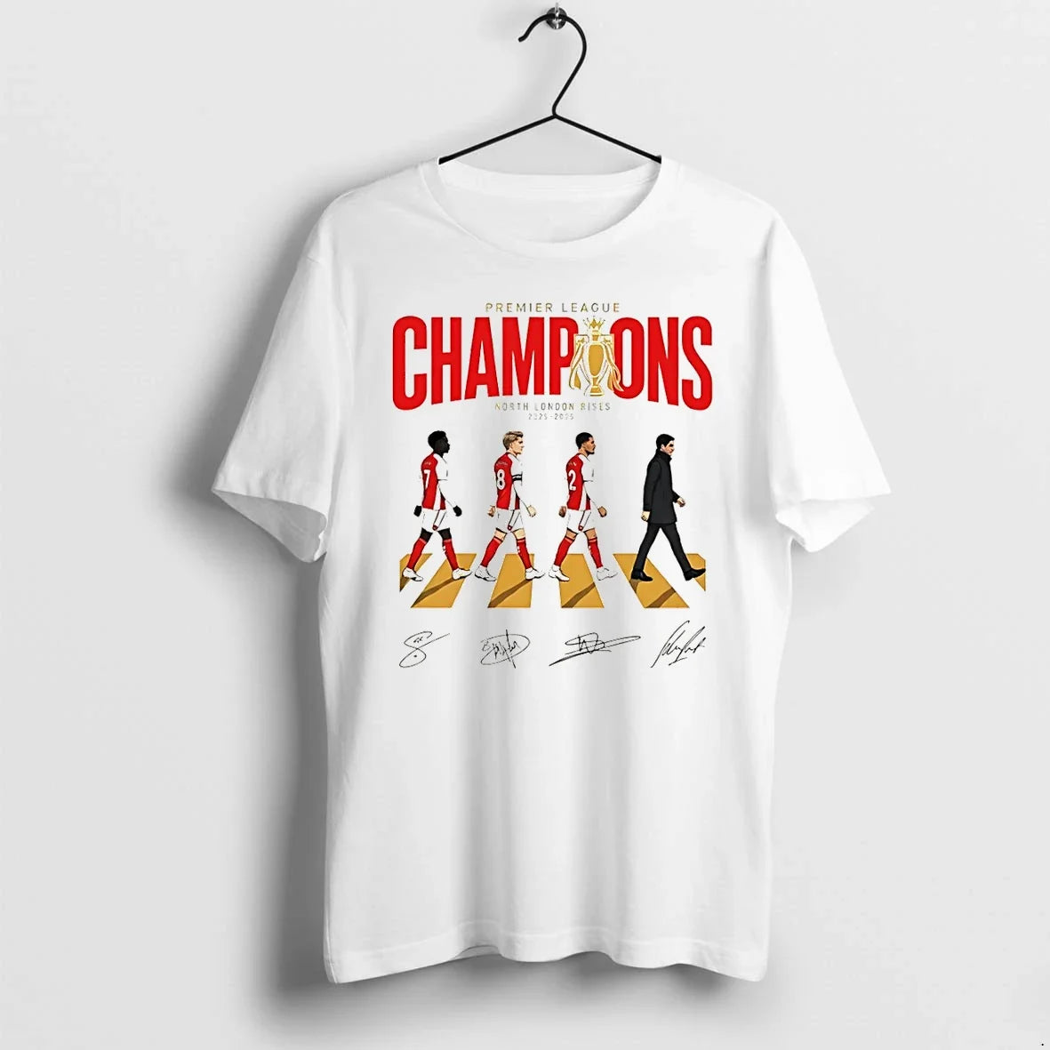 Classic North London Rises Victory Premier League Champions 2025 26 Signatures Shirts Sweater - T-Shirt, Sweatshirt, Hoodie