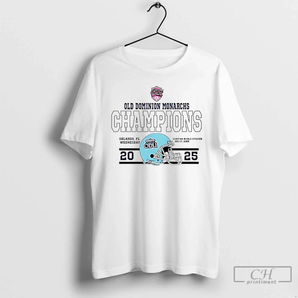 Classic Old Dominion Monarchs Football 2025 Cure Bowl Champions Helmet T-Shirts, Hoodie, Sweatshirt - T-Shirt, Sweatshirt, Hoodie