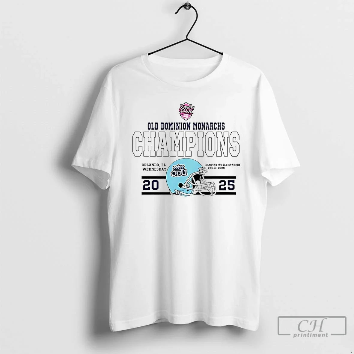 Classic Old Dominion Monarchs Football 2025 Cure Bowl Champions Helmet T-Shirts, Hoodie, Sweatshirt - T-Shirt, Sweatshirt, Hoodie