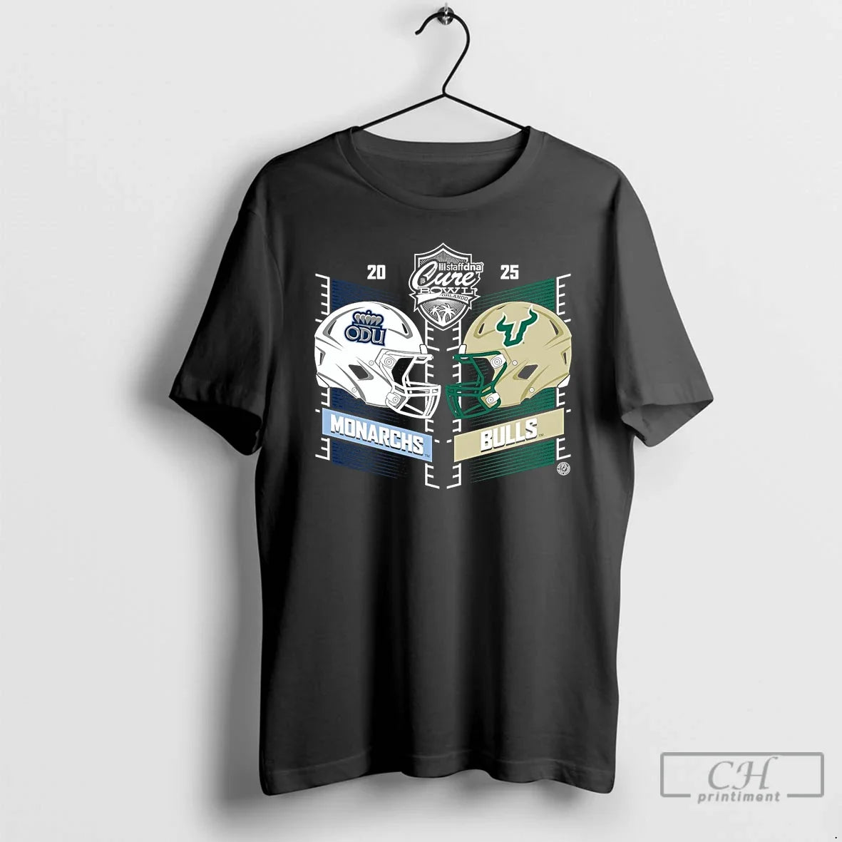 Classic Old Dominion Monarchs Vs South Florida Bulls 2025 Cure Bowl Head Head T-Shirts, Hoodie, Sweatshirt - T-Shirt, Sweatshirt, Hoodie