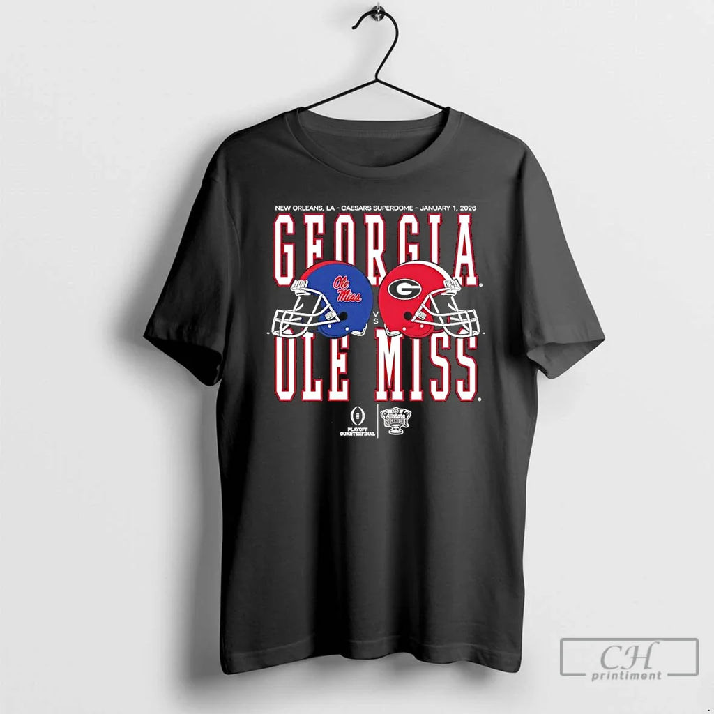 Classic Ole Miss Vs Georgia 2026 Allstate Sugar Bowl Helmet Matchup T-Shirts, Hoodie, Sweatshirt - T-Shirt, Sweatshirt, Hoodie