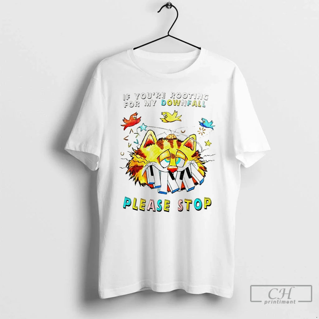 Classic Orange Cat If Youre Rooting For My Downfall Please Stop Unisex T-shirt, Sweatshirt, Hoodie, Long Sleeve Tee - T-Shirt, Sweatshirt, Hoodie