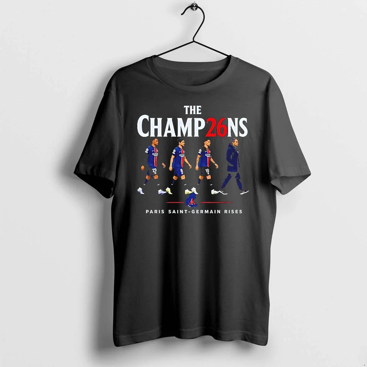 Classic Paris Saint Germain Rises Champions 2026 Abbey Road Shirts Sweater Unisex T-shirt, Sweatshirt, Hoodie, Long Sleeve Tee - T-Shirt, Sweatshirt, Hoodie