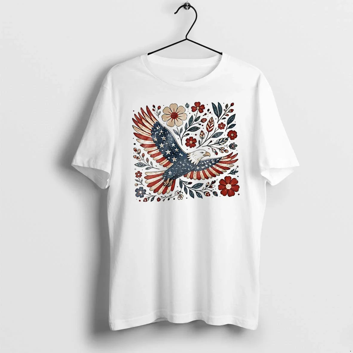 Classic Patriotic Eagle America Graphic Floral 4th July 250th Year Shirts Sweater Unisex T-shirt, Sweatshirt, Hoodie, Long Sleeve Tee - T-Shirt, Sweatshirt, Hoodie