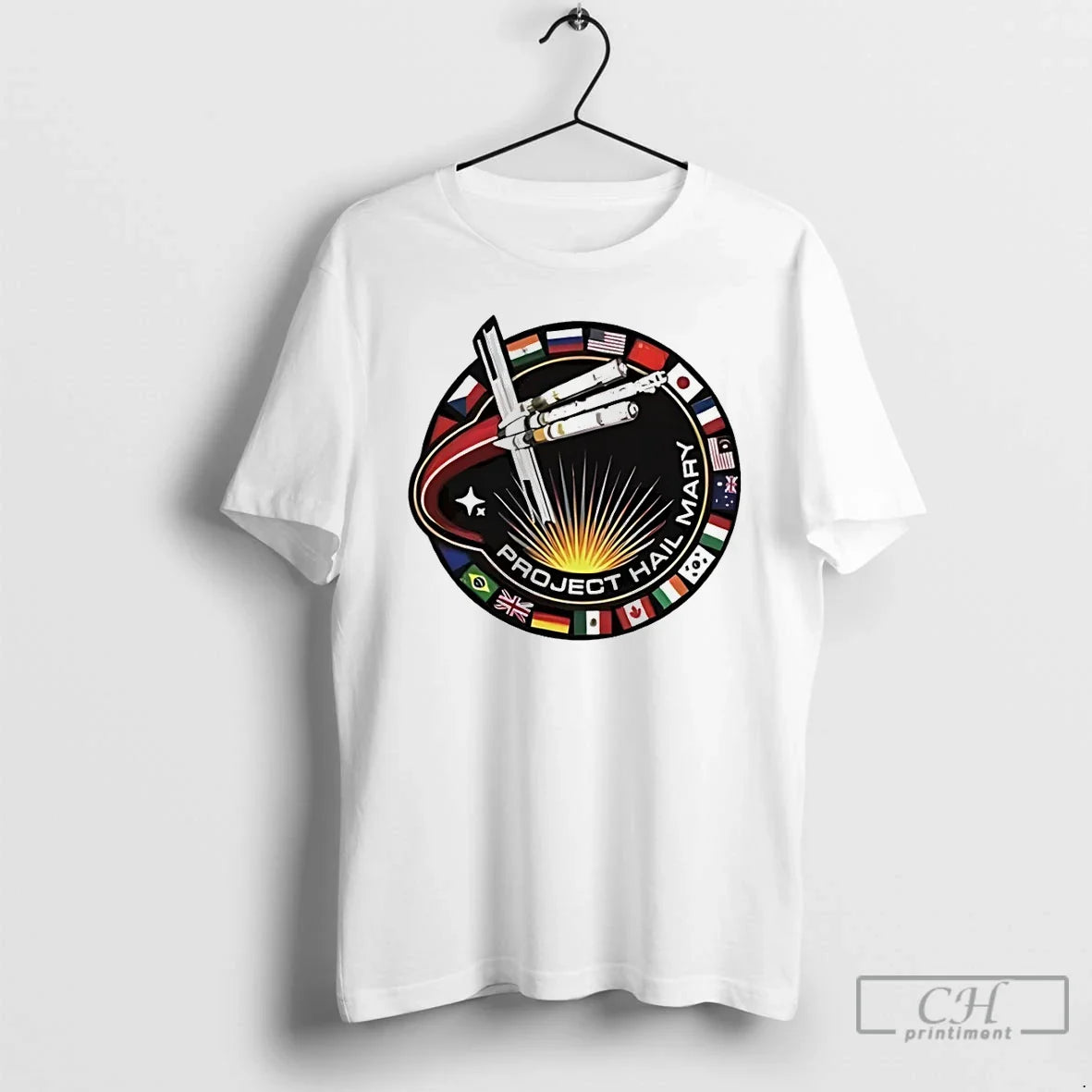 Classic Project Hail Mary Ringer Space Mission Patch Unisex T-shirt, Sweatshirt, Hoodie, Long Sleeve Tee - T-Shirt, Sweatshirt, Hoodie