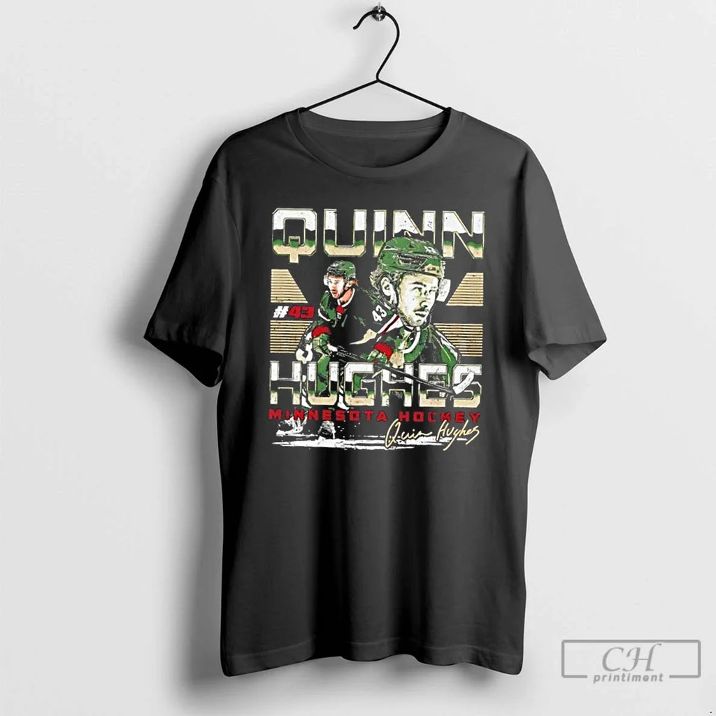 Classic Quinn Hughes Minnesota Wild Dual Signature T-Shirts, Hoodie, Sweatshirt - T-Shirt, Sweatshirt, Hoodie