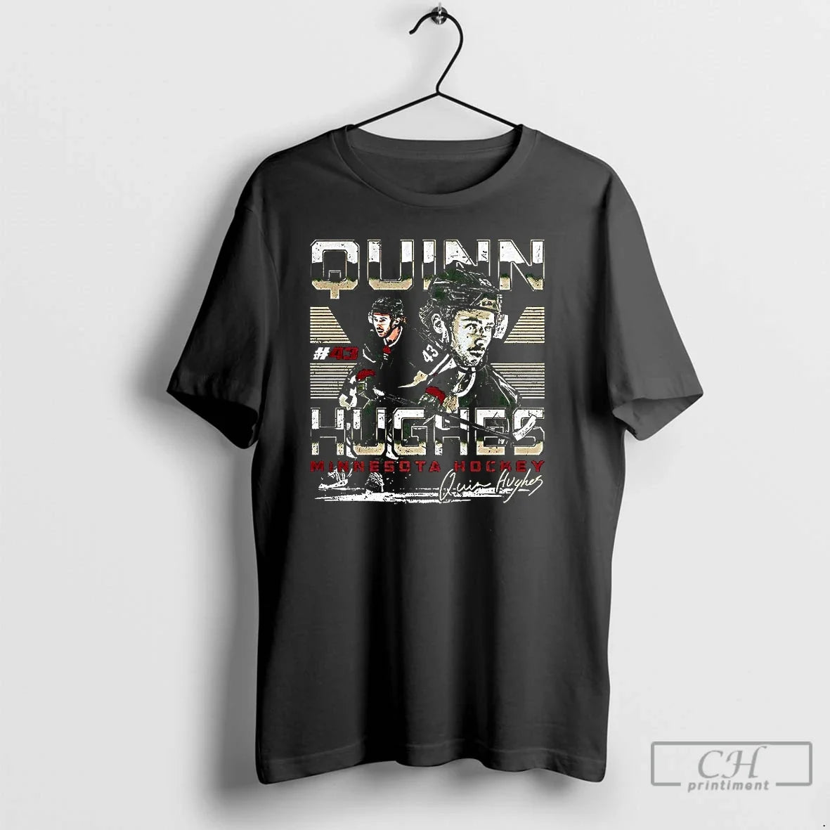 Classic Quinn Hughes Minnesota Wild Nhl Number 43 Dual Signature T-Shirts, Hoodie, Sweatshirt - T-Shirt, Sweatshirt, Hoodie