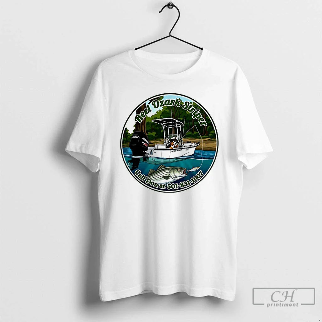 Classic Reel Ozark Striper Call Don At 501 831 1007 Unisex T-shirt, Sweatshirt, Hoodie, Long Sleeve Tee - T-Shirt, Sweatshirt, Hoodie