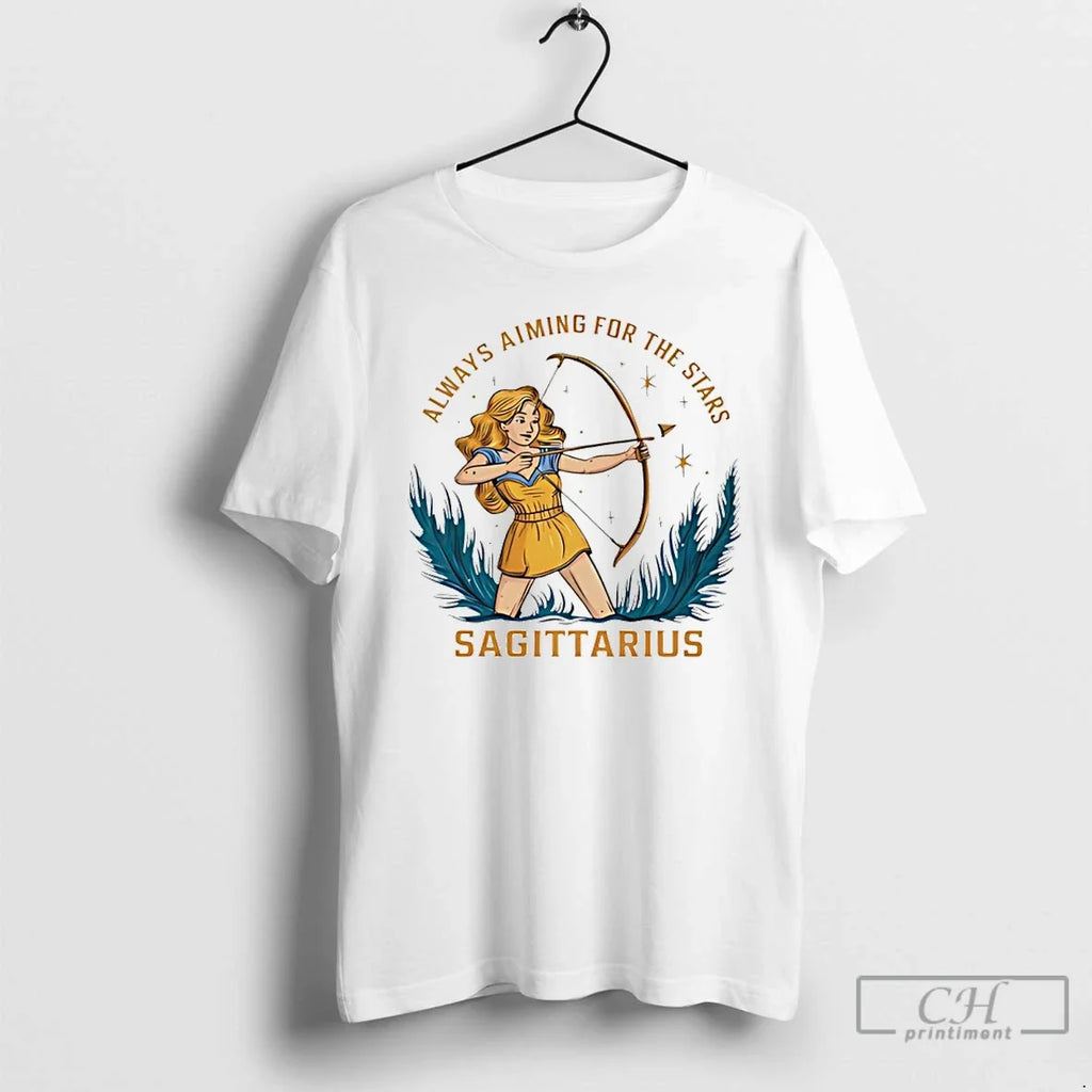 Classic Sagittarius Zodiac Always Aiming Stars Art T-Shirts, Hoodie, Sweatshirt - T-Shirt, Sweatshirt, Hoodie