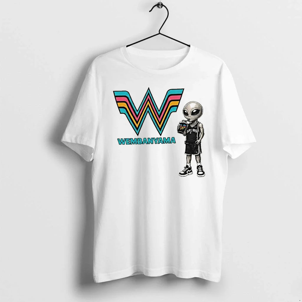 Classic San Antonio Spurs Style Alien Wembanyama Drinking Shirts Sweater Unisex T-shirt, Sweatshirt, Hoodie, Long Sleeve Tee - T-Shirt, Sweatshirt, Hoodie
