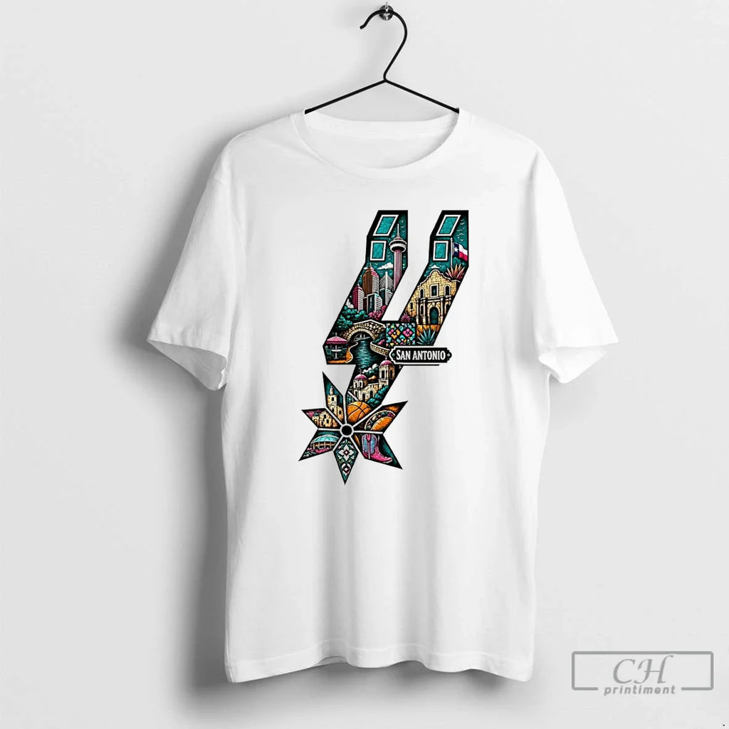 Classic San Antonio Spurs Tower Of The Americas Basketball Nba Logo Unisex T-shirt, Sweatshirt, Hoodie, Long Sleeve Tee - T-Shirt, Sweatshirt, Hoodie