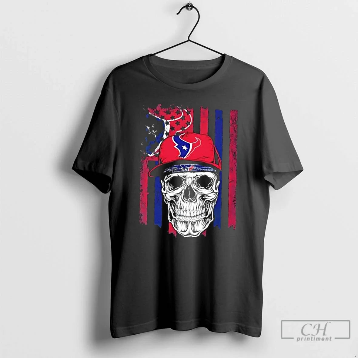 Classic Skull Wearing Cap X Houston Texans Us Flag T-Shirts, Hoodie, Sweatshirt - T-Shirt, Sweatshirt, Hoodie