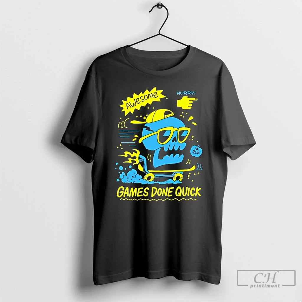 Classic Skull Awesome Hurry Games Done Quick T-Shirts, Hoodie, Sweatshirt - T-Shirt, Sweatshirt, Hoodie