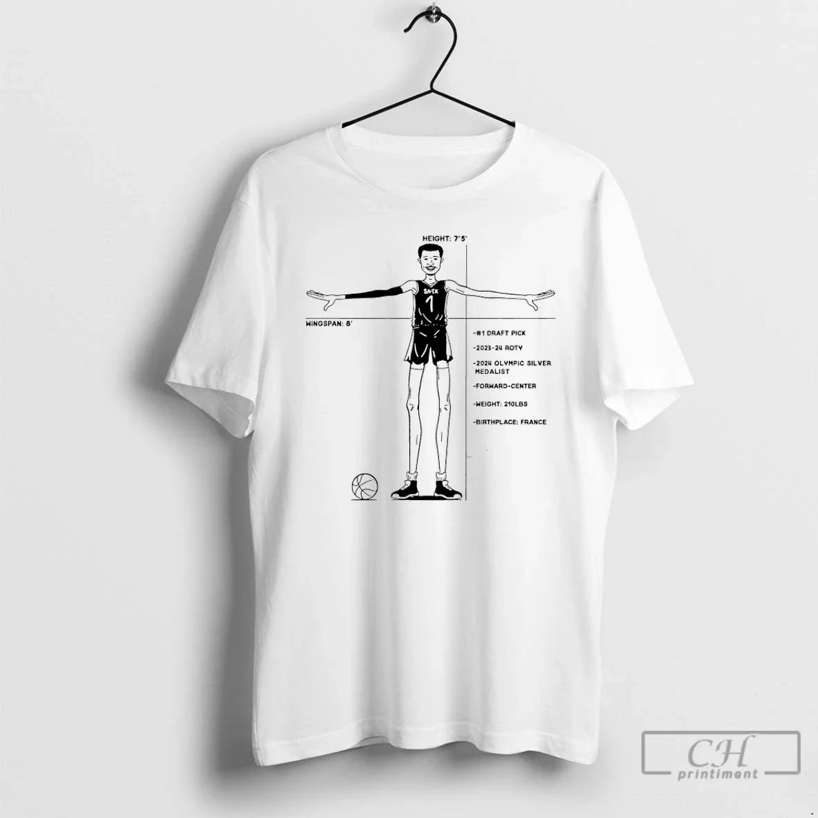 Classic Spurs Victor Wembanyama 1 Draft Pick 2023 24 Roty Caricature Unisex T-shirt, Sweatshirt, Hoodie, Long Sleeve Tee - T-Shirt, Sweatshirt, Hoodie