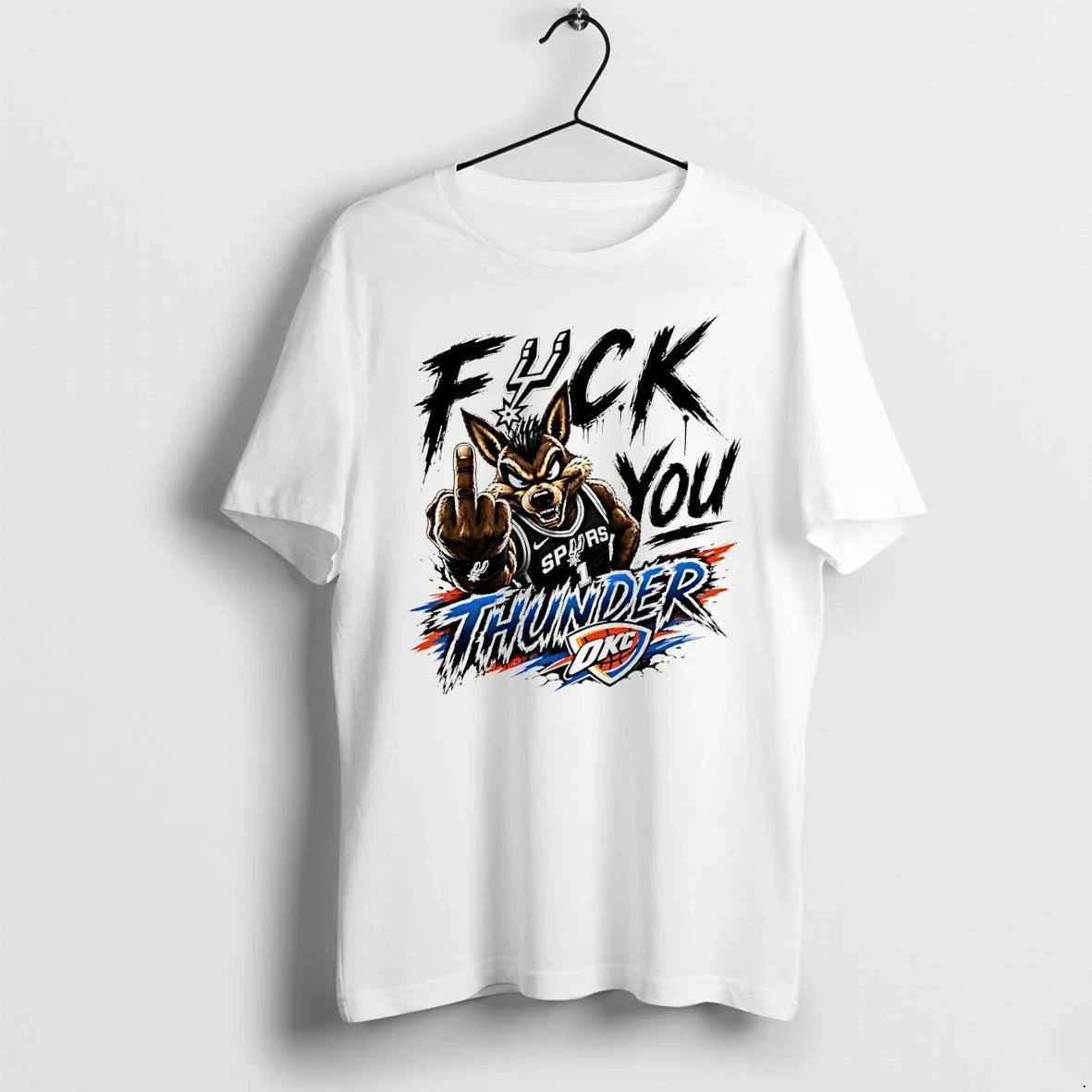 Classic Spurs Vs Thunder Fuck You Thunder Shirts Sweater Unisex T-shirt, Sweatshirt, Hoodie, Long Sleeve Tee - T-Shirt, Sweatshirt, Hoodie