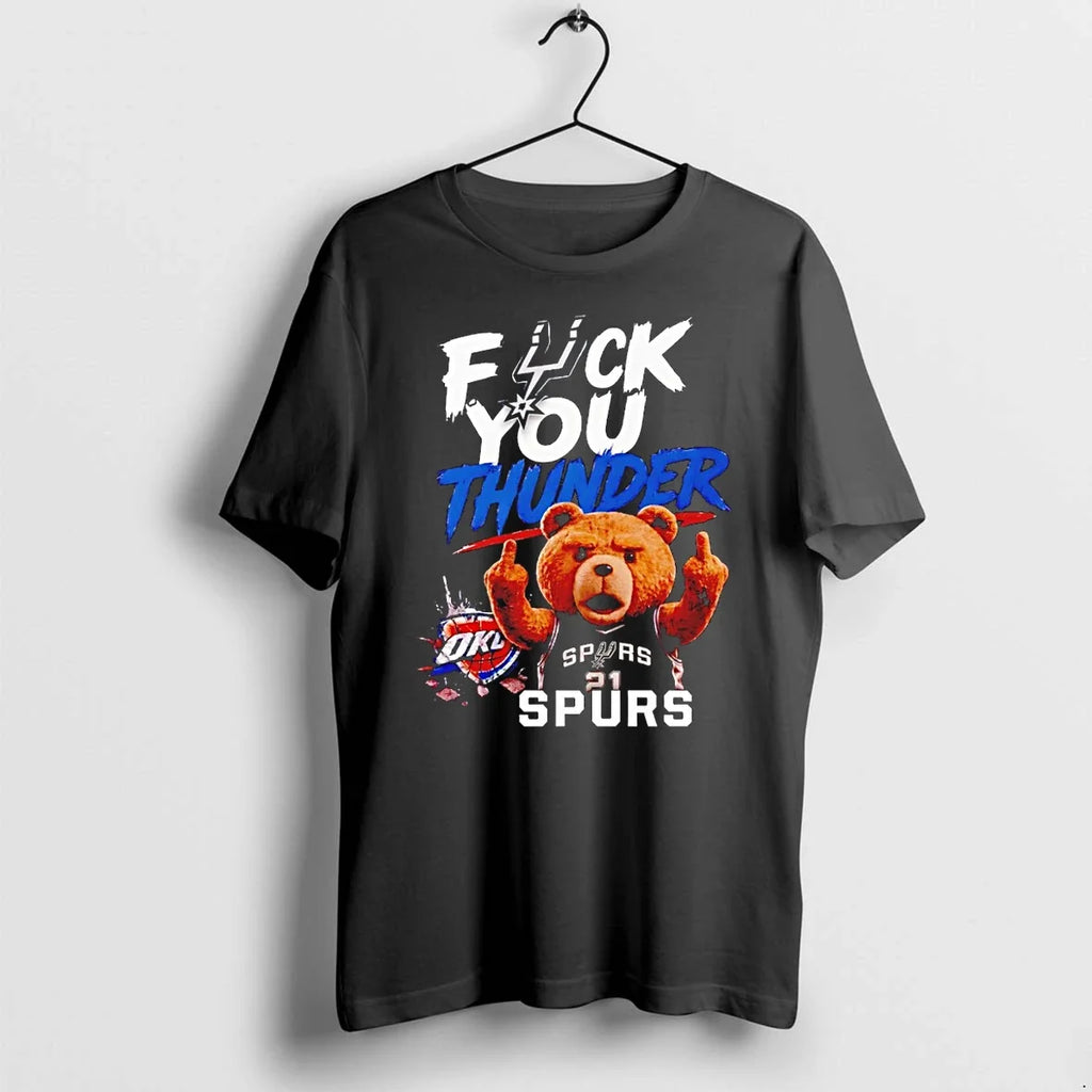 Classic Teddy Bear Middle Finger Fuck You Thunder Okc Thunder Nba 2026 Shirts Sweater Unisex T-shirt, Sweatshirt, Hoodie, Long Sleeve Tee - T-Shirt, Sweatshirt, Hoodie