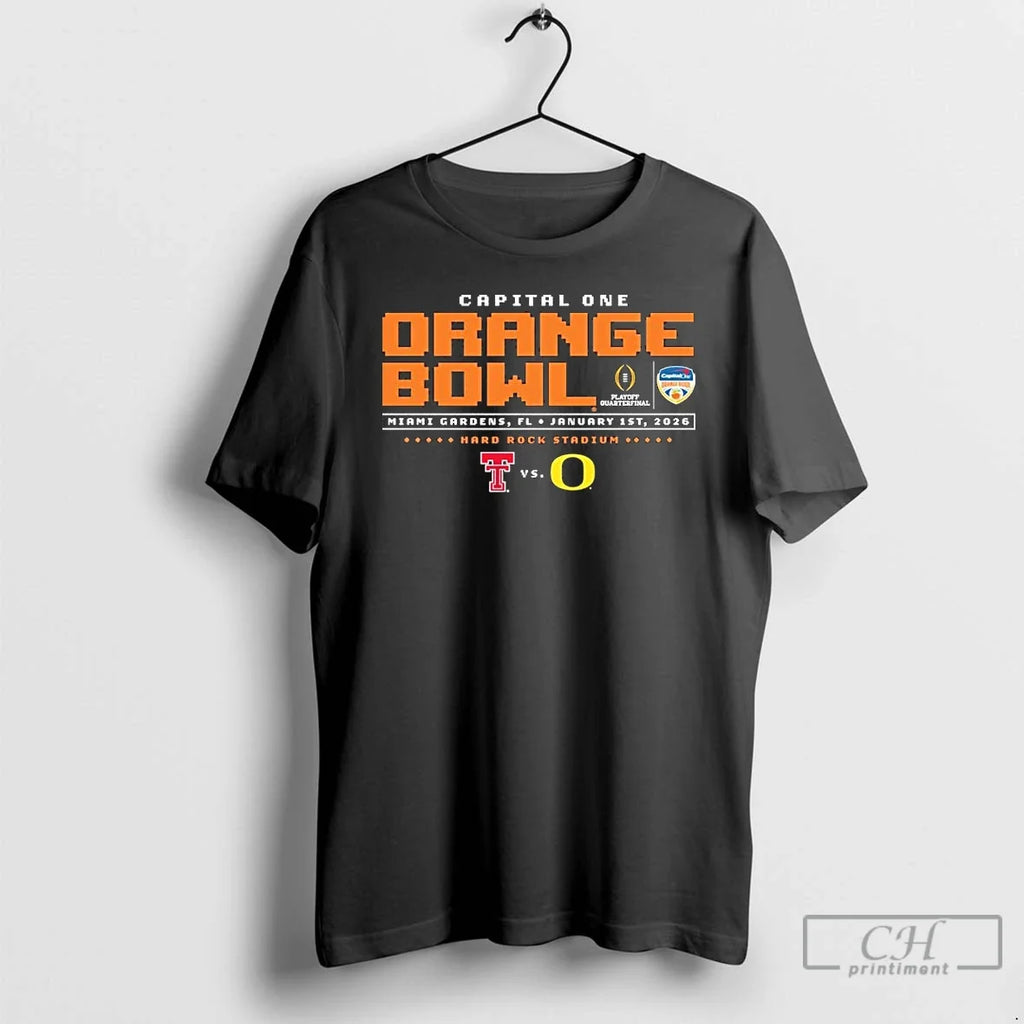 Classic Texas Tech Vs Oregon 2025 Orange Bowl T-Shirts, Hoodie, Sweatshirt - T-Shirt, Sweatshirt, Hoodie