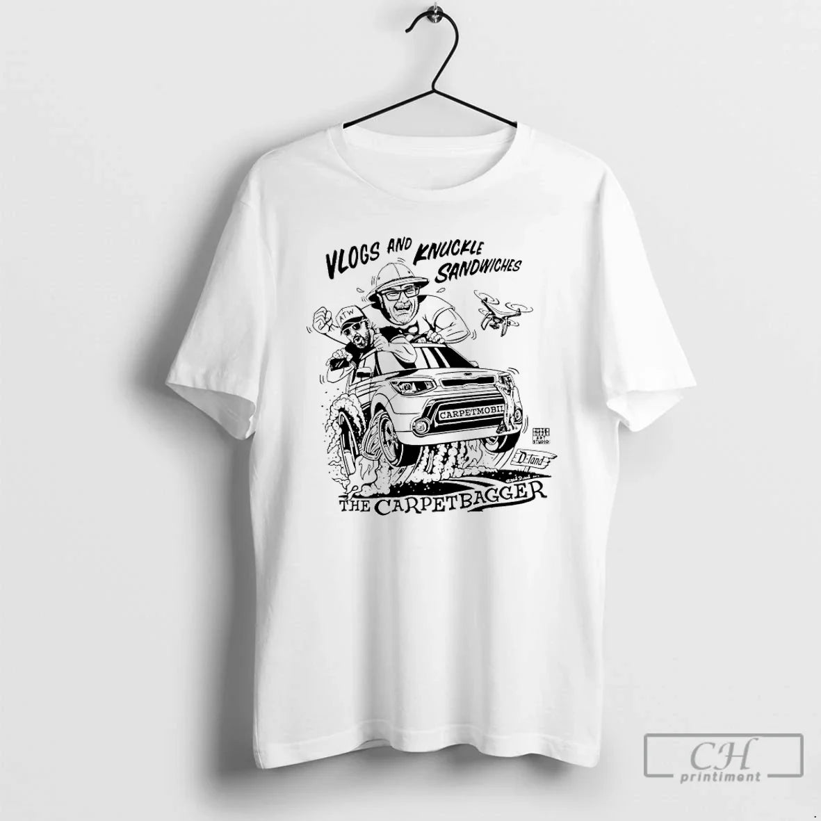 Classic The Carpetbagger Vlogs And Knuckle Sandwiches Unisex T-shirt, Sweatshirt, Hoodie, Long Sleeve Tee - T-Shirt, Sweatshirt, Hoodie