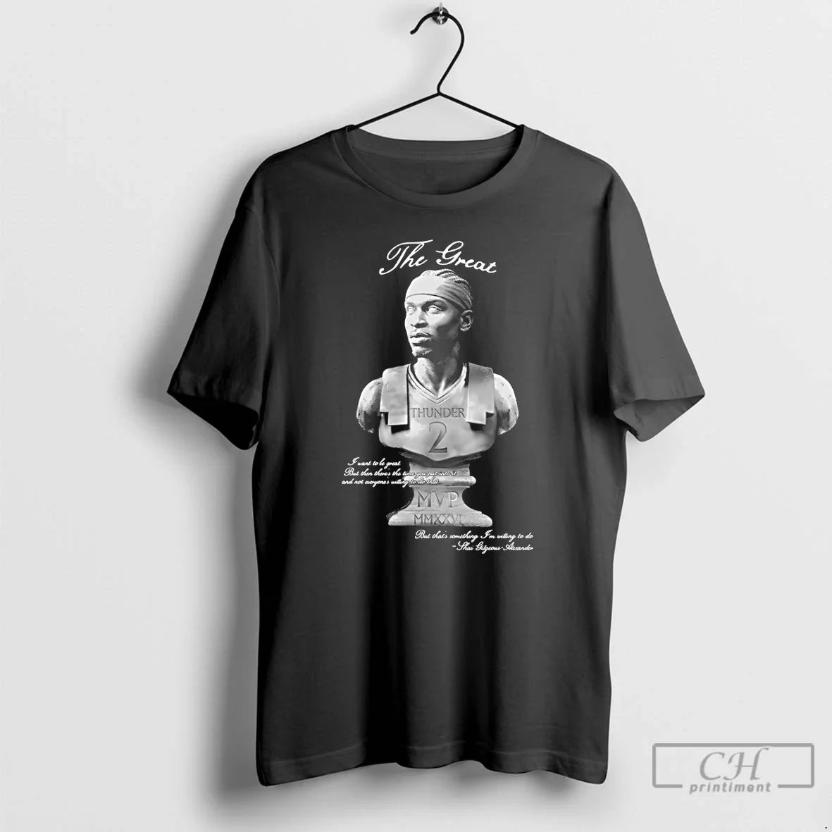 Classic The Great Shai Gilgeous Alexander Sculpture Mvp Oklahoma City Thunder Basketball 2026 T Shirts - T-Shirt, Sweatshirt, Hoodie