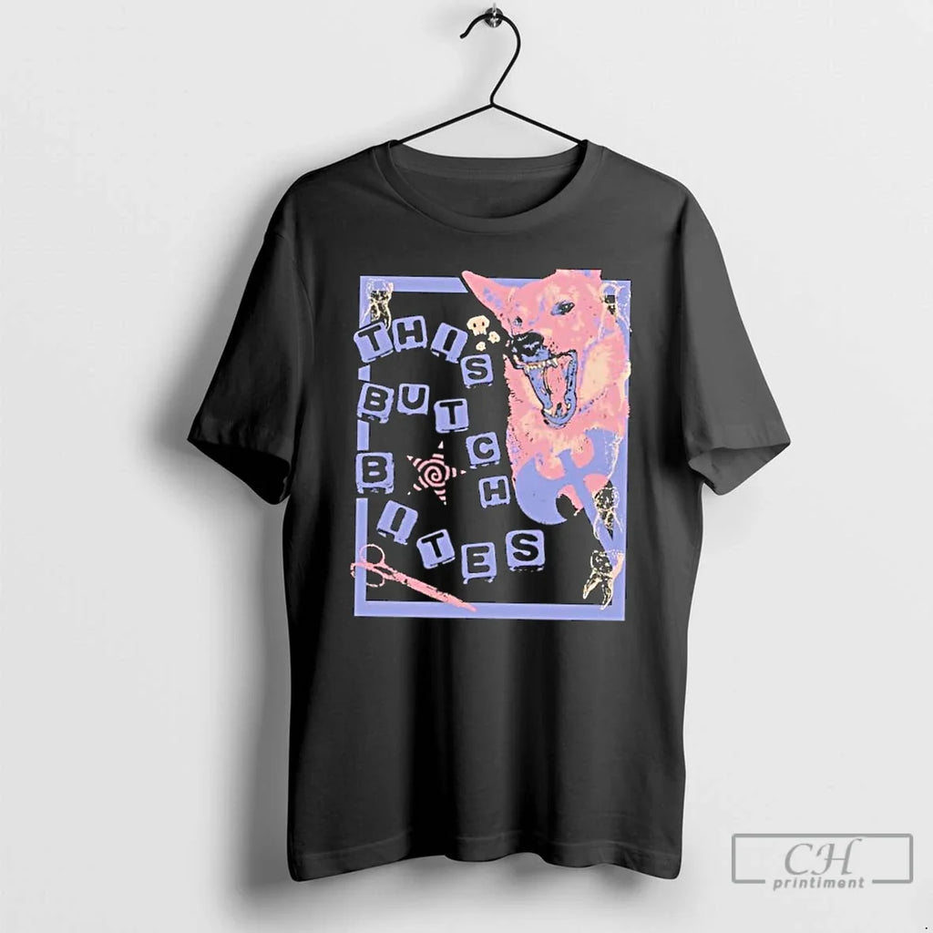Classic This Butch Bites Dog Art Retro T-Shirts, Hoodie, Sweatshirt - T-Shirt, Sweatshirt, Hoodie
