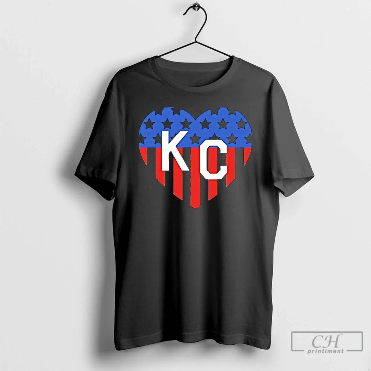 Classic Usa Stars Stripes Kansas City Kc In Heart Unisex T-shirt, Sweatshirt, Hoodie, Long Sleeve Tee - T-Shirt, Sweatshirt, Hoodie