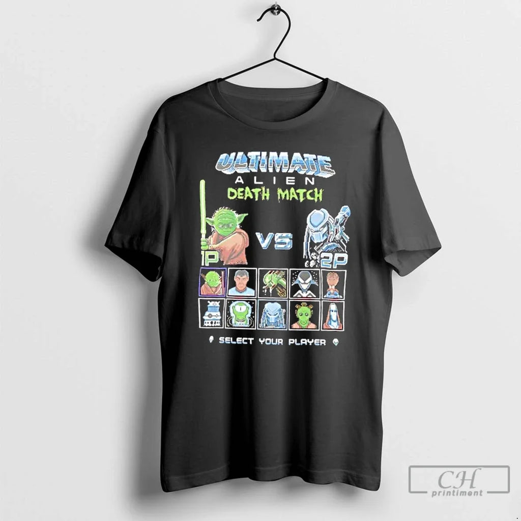 Classic Alien Death Match Retro Gaming Parody T-Shirts, Hoodie, Sweatshirt - T-Shirt, Sweatshirt, Hoodie