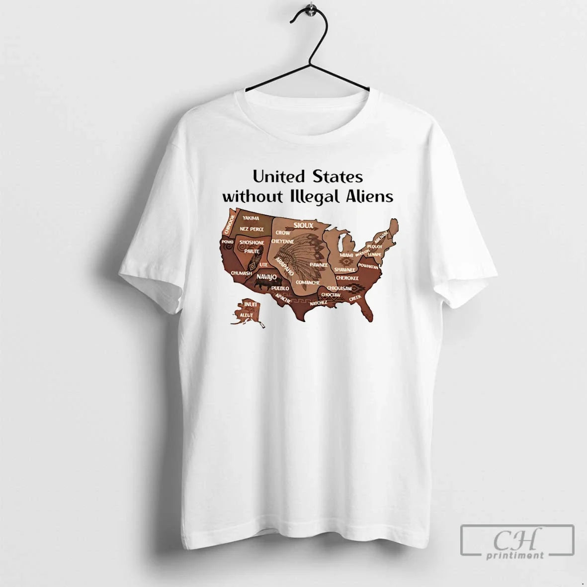 Classic United States Without Illegal Aliens Abolish Ice Native Land Map Unisex T-shirt, Sweatshirt, Hoodie, Long Sleeve Tee - T-Shirt, Sweatshirt, Hoodie