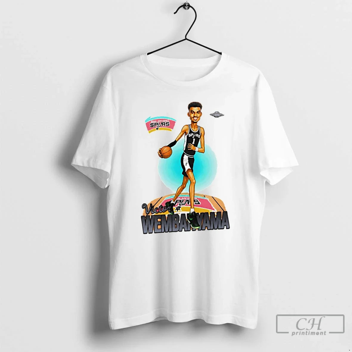 Classic Victor Wembanyama Caricature Ufo San Antonio Spurs Basketball Player Nba 2026 T Shirts Sweater - T-Shirt, Sweatshirt, Hoodie