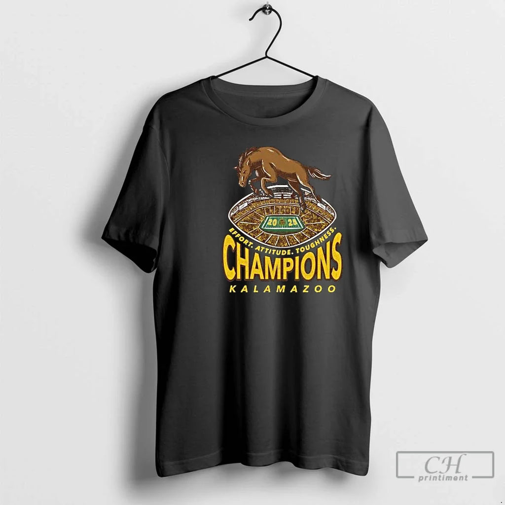 Classic Western Michigan Broncos Kalamazoo Conference Champions Effort Attitude Toughness 2025 Circle Black T-Shirts, Hoodie, Sweatshirt - T-Shirt, Sweatshirt, Hoodie